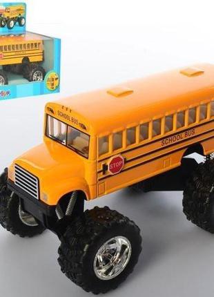 Kmks5108w модель автобус  school bus (big wheel) метал. инерц. откр.двери