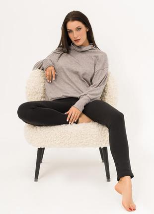 Сірий ангоровий светр із хомутом1 фото
