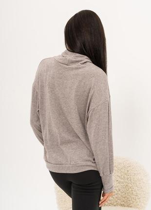 Сірий ангоровий светр із хомутом3 фото