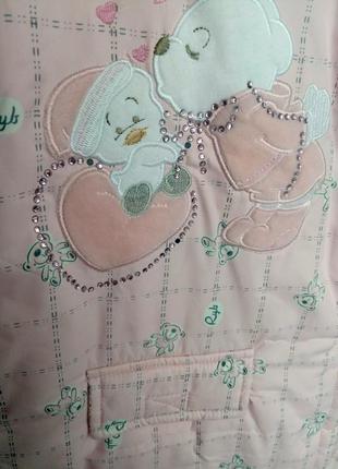 Безумно красивый и нежный зимний комбинезон-конверт для новорожденной девочки, 62р.2 фото