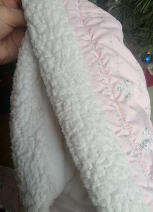 Безумно красивый и нежный зимний комбинезон-конверт для новорожденной девочки, 62р.4 фото