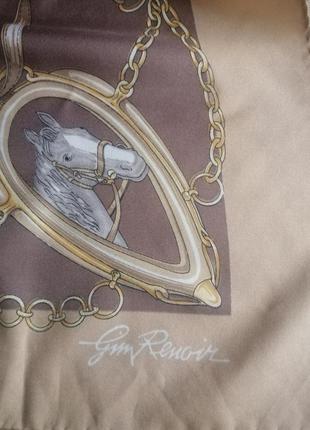 Gim renoir винтажный платок с лошадками.1 фото