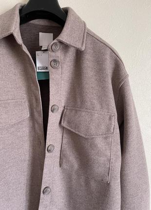 Куртка-сорочка h&m з гладкого флісу6 фото