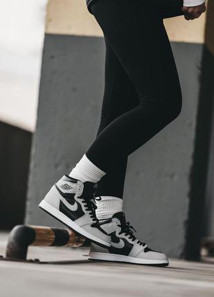 Кросівки air jordan 1 black - gray кроссовки
