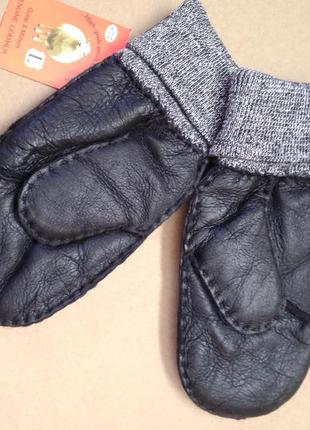 Варежки детские кожаные рукавички дитячі натуральна шкіра5 фото