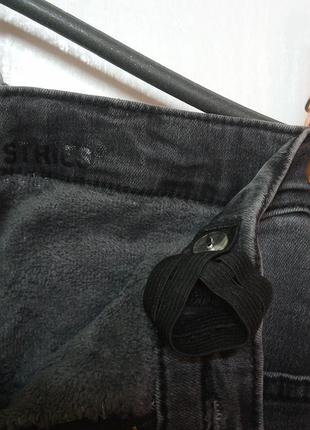 Утепленные  стреч катоновые джинсы3 фото