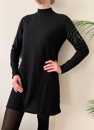 Тёплое шерстяное платье прямого кроя мини h&m базовое туника сукня сарафан чорне плаття