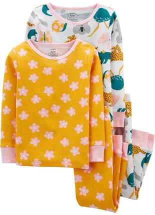 Трикотажная пижама для девочки 1шт. carter's пижамки картерс яблука барашки3 фото