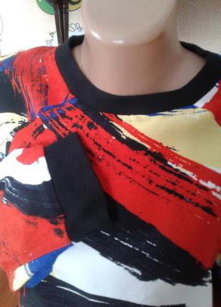 Topshop яскрава блуза-кофта-футболка-реглан з трикотажної обробкою горловини і рукава 42-445 фото