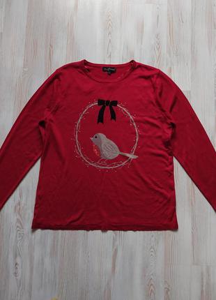 Мила новорічна різдвяна кофта світшот светр реглан від mud flower l/xl