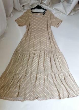 Красивые платье пол волан горох  ткань хлопок штапель1 фото