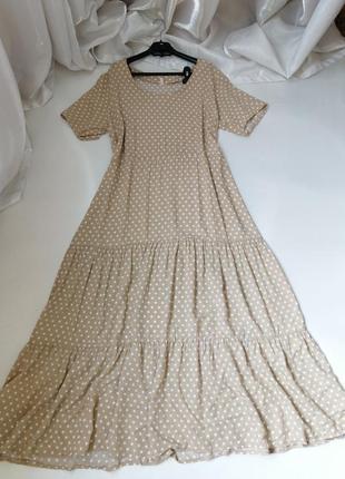 Красивые платье пол волан горох  ткань хлопок штапель2 фото