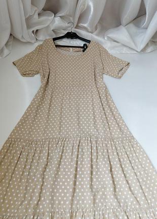 Красивые платье пол волан горох  ткань хлопок штапель4 фото