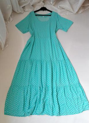 Красивые платье пол волан горох  ткань хлопок штапель3 фото