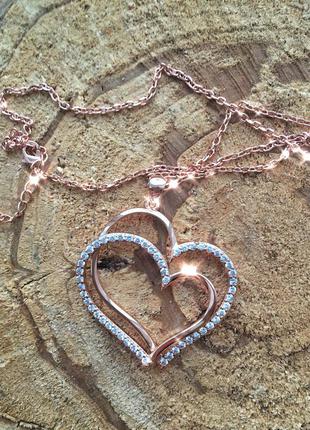 Кулон сердечко с цепочкой