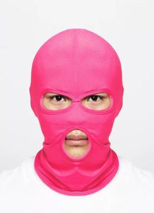 Балаклава маска бандитка унисекс розовая