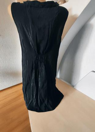 Черное платье ткника с карманами6 фото