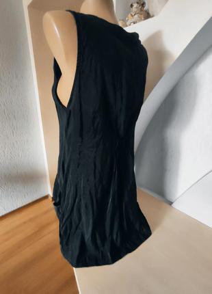 Черное платье ткника с карманами5 фото