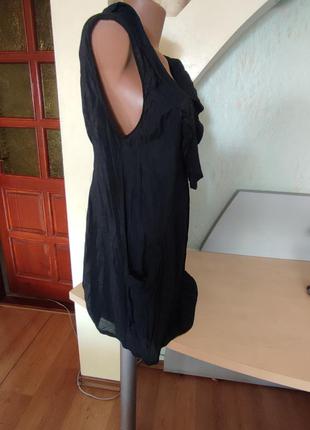 Черное платье ткника с карманами3 фото
