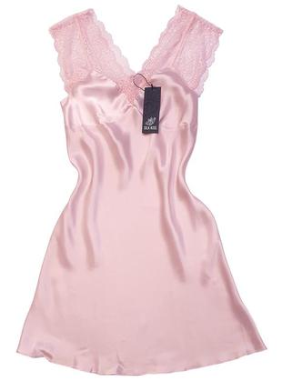 Шелковое платье комбинация "флоренция" розовая florence. натуральный 100% шелк.8 фото