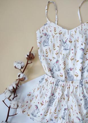 Женский пижамный набор 4 в 1 кролика6 фото