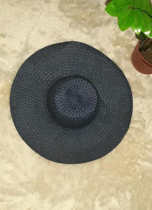 Пляжна шляпа широкополая синяя🦋6 фото