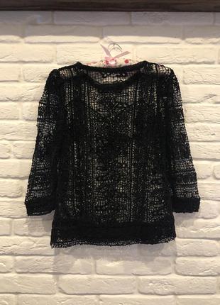 Кружевная чёрная блуза h&m2 фото