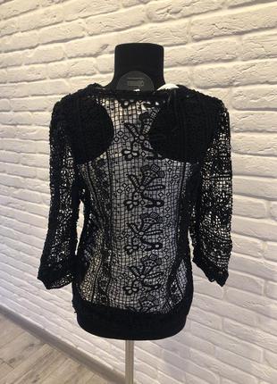 Кружевная чёрная блуза h&m4 фото