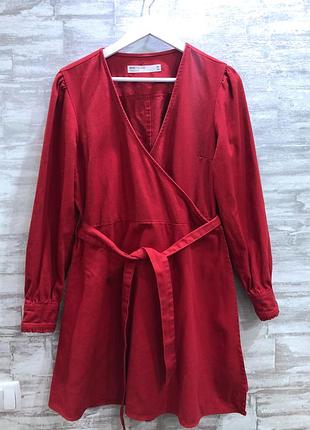 Красное джинсовое платье asos 4