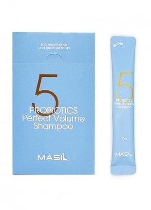 🌹 шампунь с пробиотиками для идеального объема волос masil 5 probiotics perfect volume shampoo 8 ml срок до 06.2026 года