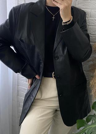 Куртка пиджак из натуральной кожи genuine leather
