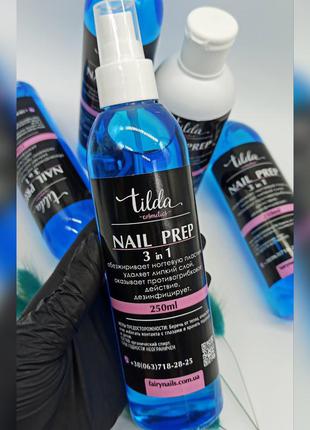 Nail prep 3 in 1 tilda cosmetics,легко и эффективно удаляет липкий слой с гелевых покрытий.6 фото