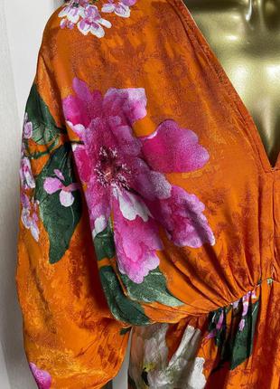 Жаккардовое платье миди в стиле кимоно с цветочным рисунком asos7 фото
