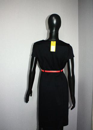Базовое черное платье футляр с поясом и оригинальной горловиной, 14/42, 180/100а (3966_)3 фото
