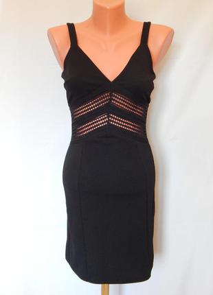 Черное коктельное платье от miss selfridge (размер 34)