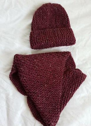Жіночий теплий в'язаний комплект, hand made