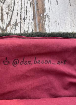 Эко сумка шоппер торба @don.bacon меховая зелёная9 фото