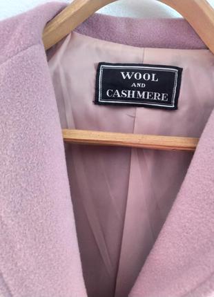 Пальто wool and cashmere,  ніжний світло-бурячковий колір2 фото