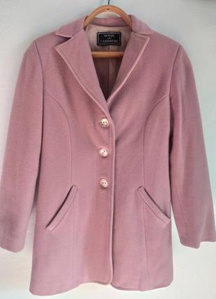 Пальто wool and cashmere,  ніжний світло-бурячковий колір1 фото