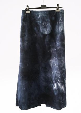 Длинная (96 см) джинсовая юбка с красивым принтом  hand made3 фото