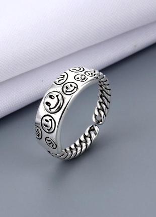 Кольцо женское смайлик красивая бижутерия