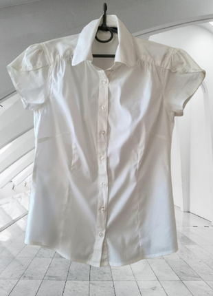 Новая белая классическая / офисная рубашка vero moda с коротким рукавом.