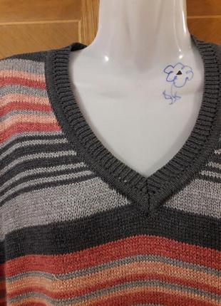 Malva хлопковый свитер полувер   в полоску  р.xl6 фото