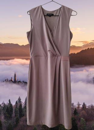 Нове коричневе плаття на запах comma, з v-подібним вирізом / zara, h&m, bershka, asos, reserved