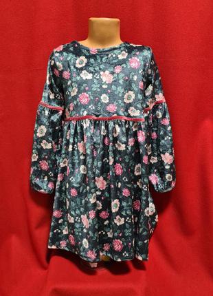 Детское бархатное платье lc waikiki с цветочным принтом10 фото