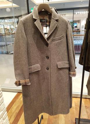 Шерстяное однобортное пальто weekend maxmara! оригинал, италия!