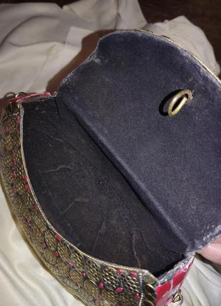 Винтажная латунная сумка с коралловой смальтой из индии