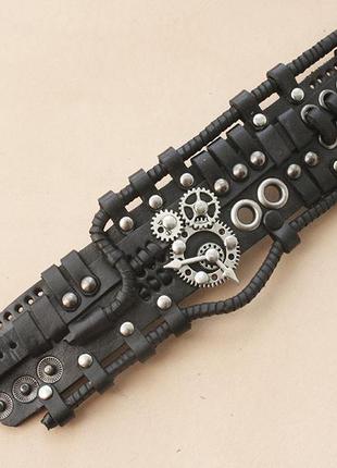 Кожаный браслет стимпанк 2