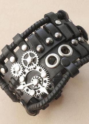 Кожаный браслет стимпанк 3