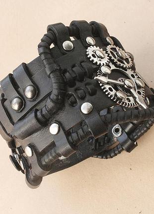 Кожаный браслет стимпанк 5